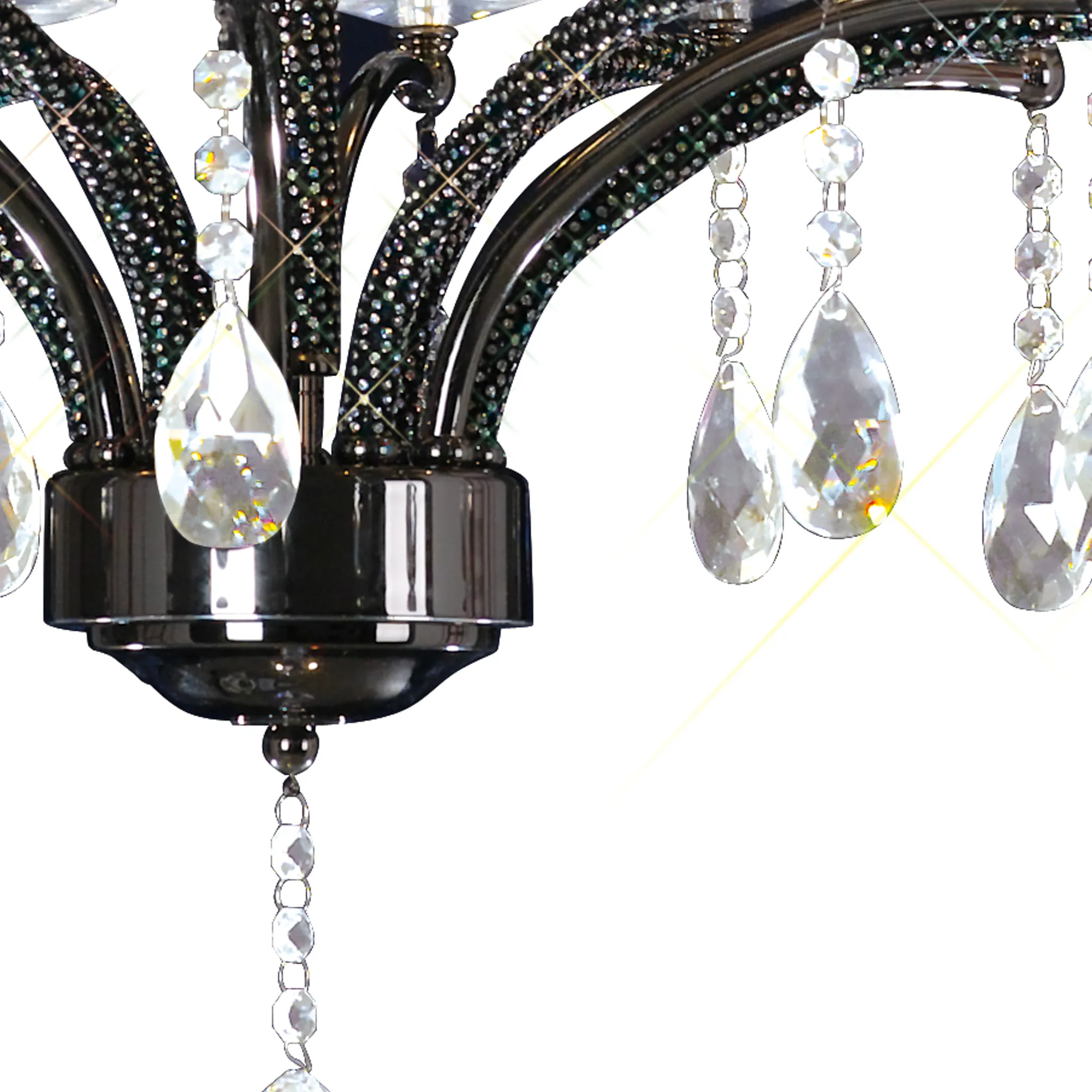 Fiore Crystal Pendant 6 Light Black Chrome IL30366  Diyas Fiore